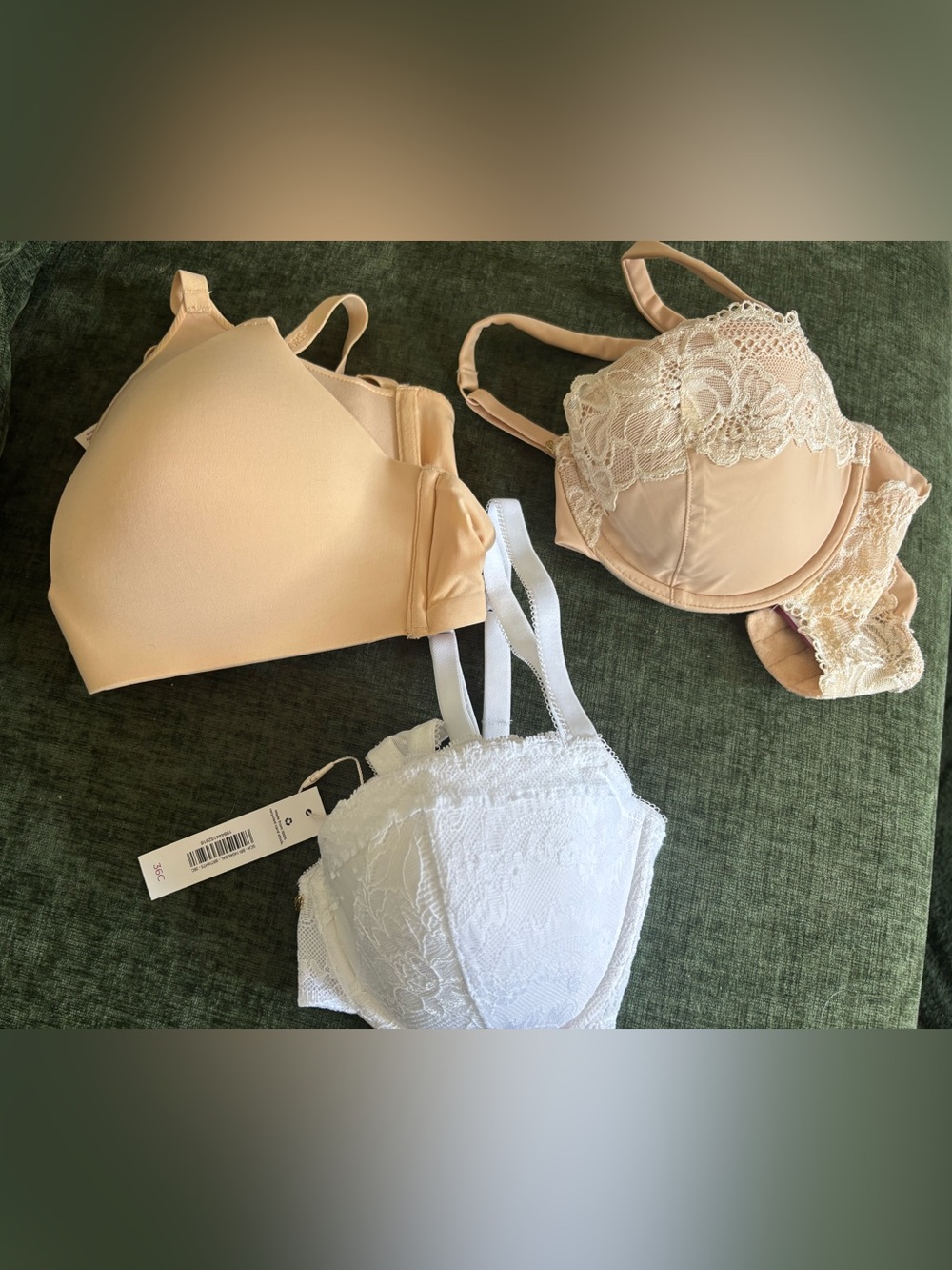 Adore Me White and Nude Bralette Trio